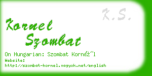 kornel szombat business card